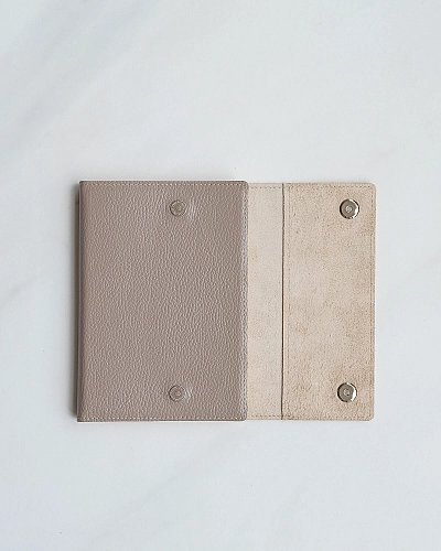 Кожаный блокнот в клетку MAGNETIC Beige - фото - 7