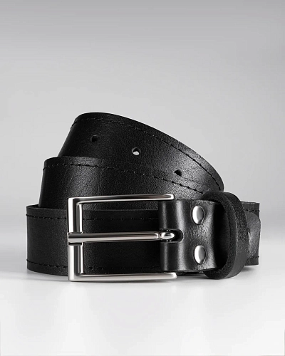 Ремень брючный мужской OSCAR SLIM Stitch Black 120-125 см - фото - 3