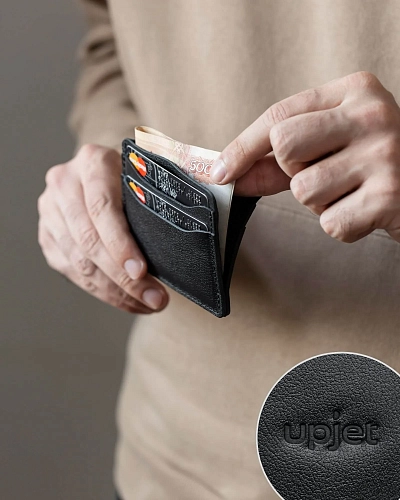 Картхолдер кожаный FLAT Black