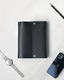 Кожаный блокнот на кольцах A5 Black Кожаный блокнот на кольцах A5 Black