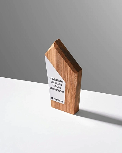 Награда деревянная NN-7 с серебристой табличкой