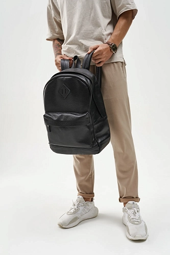 Рюкзак кожаный мужской BRUNO Black Grain - фото - 2