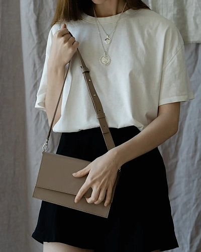 Сумка кроссбоди кожаная IRMA Coffee - фото - 14