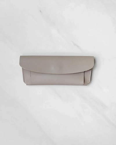 Кожаный чехол для очков GLASS Coffee - фото - 1