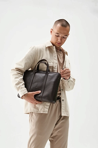 Кожаная сумка для документов EASYHOLDER Brown Grain - фото - 2