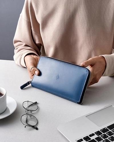 Кошелек на молнии AERO Cobalt - фото - 1