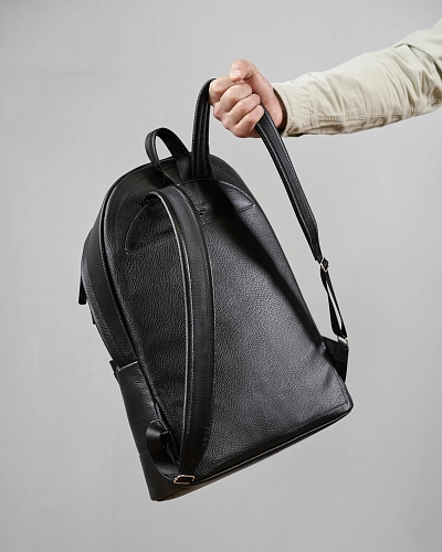 Рюкзак кожаный мужской GERALD MAX Black Grain - фото - 6
