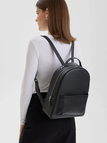 Рюкзак кожаный женский CLAIRE Black Grain - фото