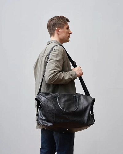 Кожаная дорожная сумка BAGGAGE Black Grain - фото - 7