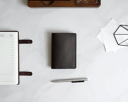 Кожаная обложка на паспорт FOLIO Brown - фото - 2