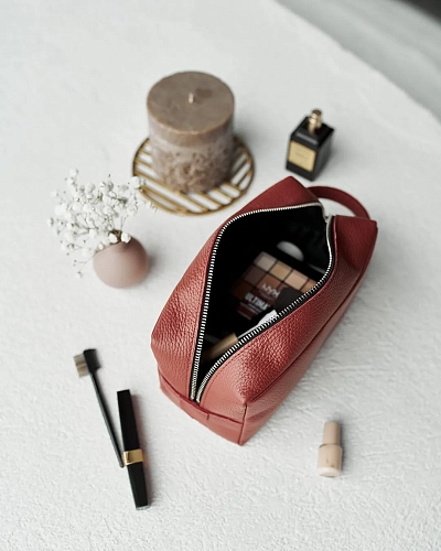 Несессер косметичка из натуральной кожи VOYAGE Blush
