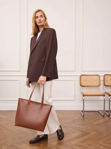 Кожаная сумка шоппер STELLA ZIP Candy