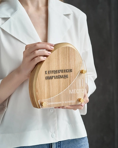 Деревянная награда NN-22 с золотой надписью