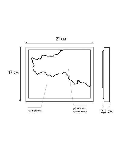 Плакетка деревянная NP-2 с картой области Плакетка деревянная NP-2 с картой области