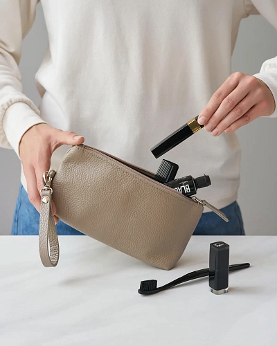 Кожаный несессер CRUISE Beige - фото