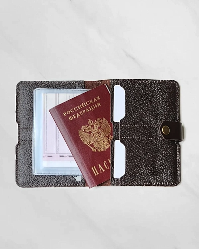 Портмоне для автодокументов FULLER DRIVE Brown Grain - фото - 5