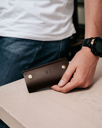 Ключница кожаная LOCK Brown - фото