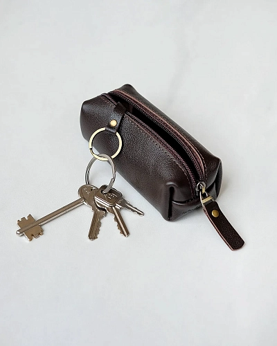 Ключница кожаная HOME M Brown - фото