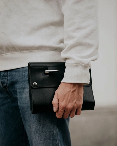 Кожаный блокнот на кольцах A5 Black - фото - 8