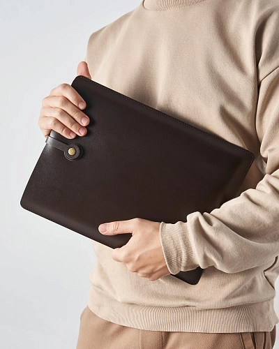 Кожаная папка для ноутбука 14 дюймов LOAD Brown - фото - 1