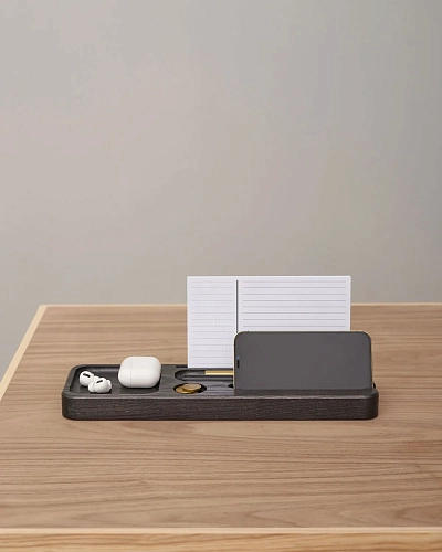 Деревянный органайзер для канцелярии Desko L Dark - фото - 2