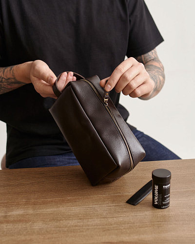 Кожаный несессер VOYAGE Brown - фото