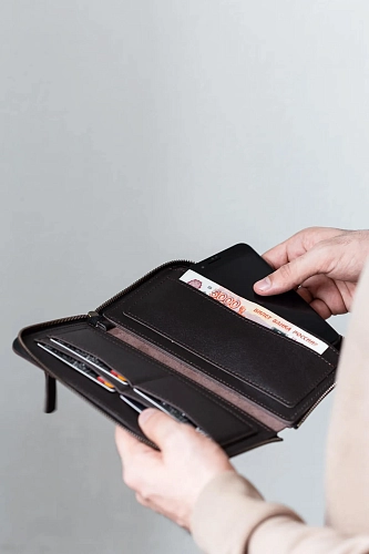 Кошелек на молнии AERO Brown - фото - 3