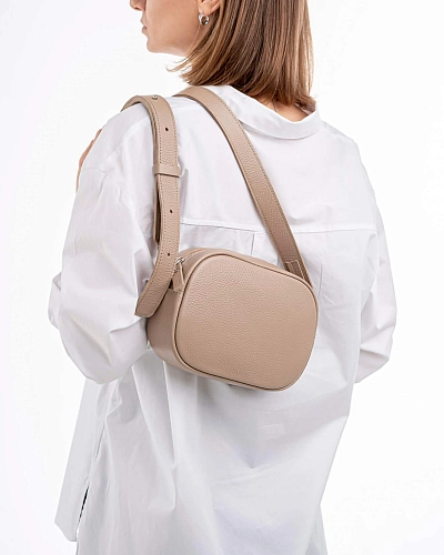 Сумка кроссбоди кожаная DAISY Beige
