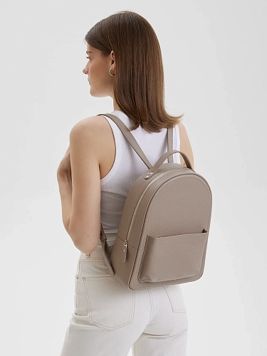 Рюкзак кожаный женский CLAIRE Beige - фото
