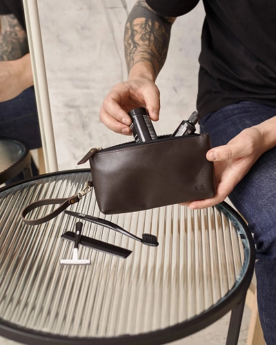 Кожаный несессер CRUISE Brown - фото