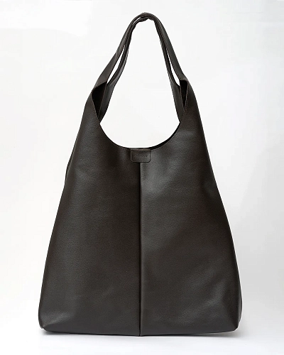 Кожаный шоппер MIA Brown - фото - 5