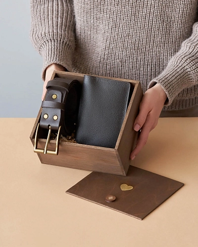 Мужской подарочный набор SYDNEY Stitch Brown d-120 - фото - 6