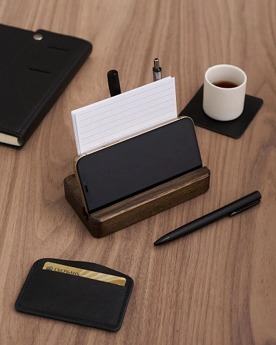 Деревянный органайзер для канцелярии Desko S Brown - фото - 2