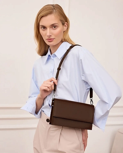 Сумка кроссбоди кожаная IRMA Brown - фото