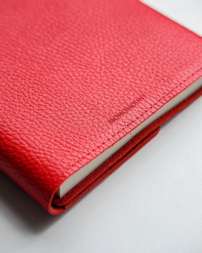 Кожаный блокнот в клетку MAGNETIC Red - фото - 3