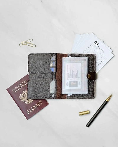 Портмоне для автодокументов FULLER DRIVE Brown Grain - фото