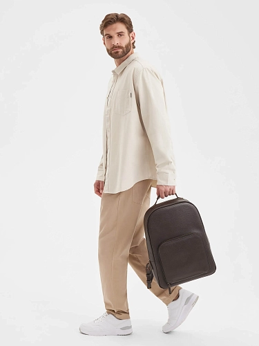 Рюкзак кожаный мужской CONRAD Brown Grain - фото - 1