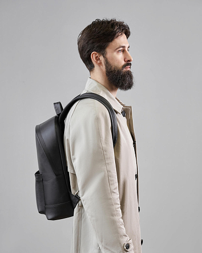 Рюкзак кожаный мужской GERALD Black - фото - 4