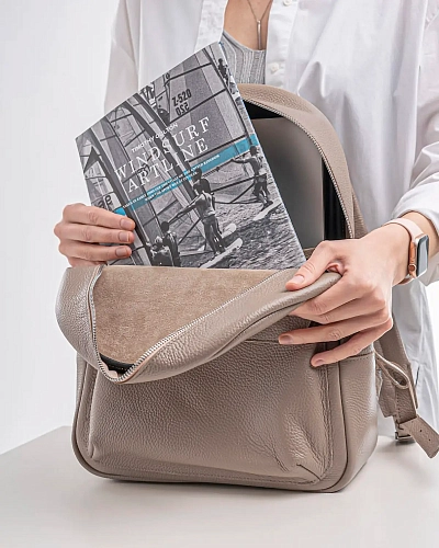 Рюкзак кожаный женский DAKOTA Beige - фото - 9