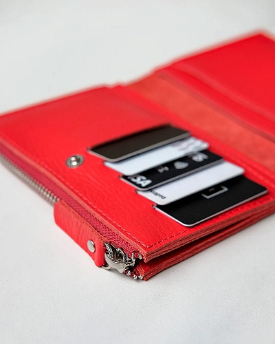 Кошелек кожаный NOVEL Red - фото - 5