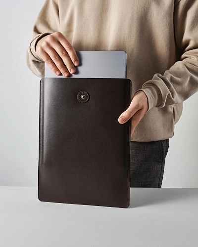 Кожаная папка для ноутбука 14 дюймов LOAD Brown - фото