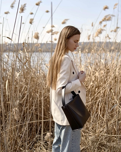 Сумка тоут кожаная TOTE Black