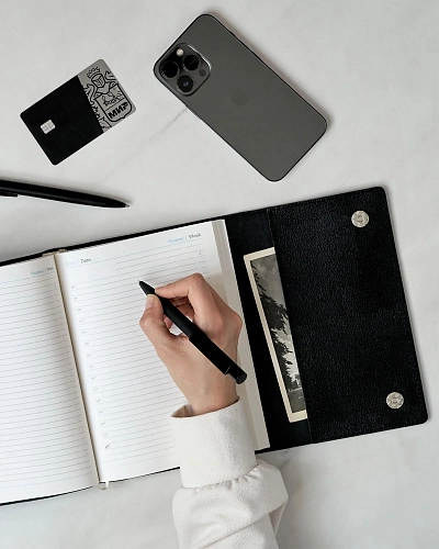 Кожаный ежедневник SENSE A5 Black - фото - 1