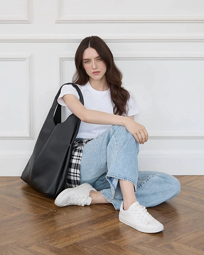 Кожаный шоппер MIA Black - фото - 4