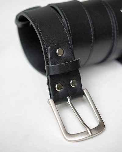 Ремень мужской PILOT STITCH Black 120-125 см в деревянной коробочке - фото - 4