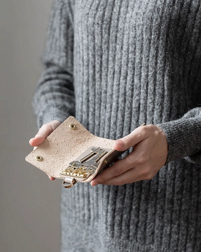 Ключница кожаная LOCK Coffee - фото - 1