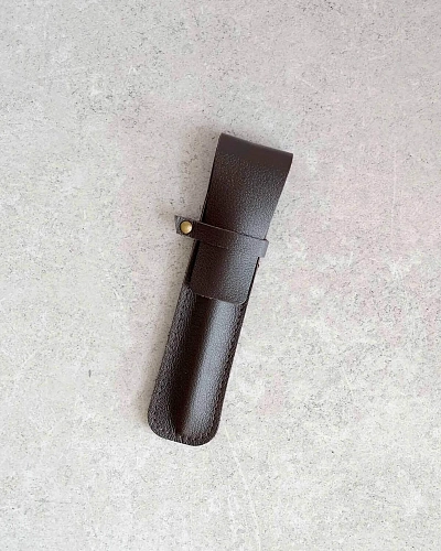 Кожаный чехол для ручки CLERC Brown - фото