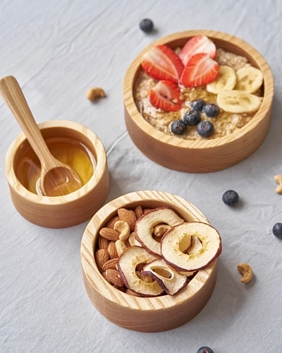 Набор деревянных тарелочек BUBBLES - фото - 1