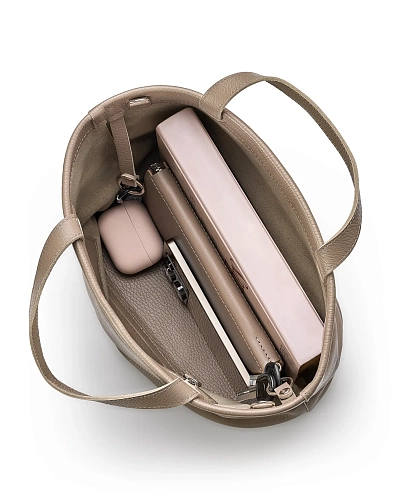 Сумка кожаная CASSIA Beige - фото - 3