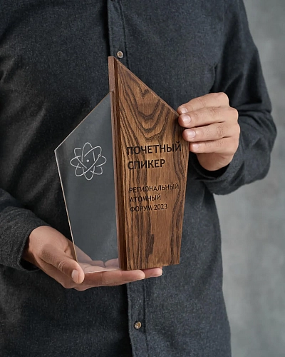 Награда деревянная NN-12 с оргстеклом